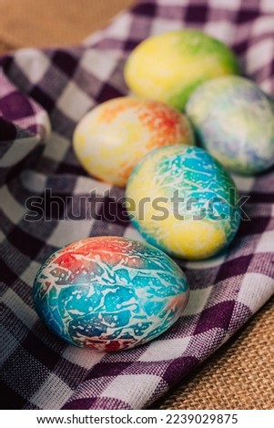 Easter painted eggs. spring holiday. High quality photo