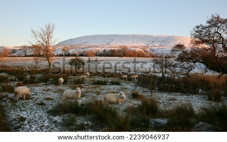The light is fading fast, and very soon Pendle Hill in Lancashire, United Kingdom, Europe will be in darkness
