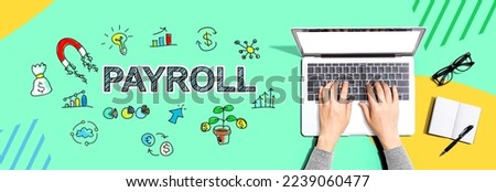 Payroll with person using a laptop computer