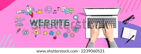 Website with person using a laptop computer