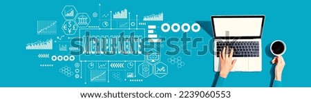 Micropayments theme with person using a laptop computer Royalty-Free Stock Photo #2239060553