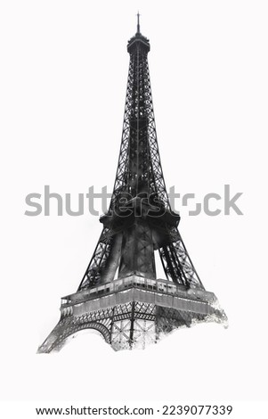 Eiffel Tower in Paris, France. Abstraction. 