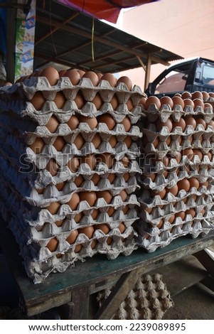 chicken eggs in traditional market