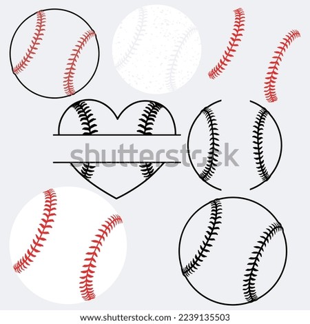 Baseball Stitches, Baseball lace ball illustration Vector, Baseball silhouette,Vector artwork of a baseball