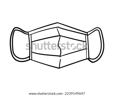 Medical face mask hand drawn outline vector illustration. Isolated on white background