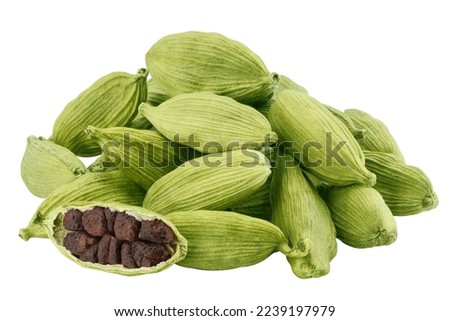 Cardamom isolated on white background, clipping path, full depth of field Royalty-Free Stock Photo #2239197979