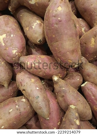 Picture of sweet potatoes in the supermarket
