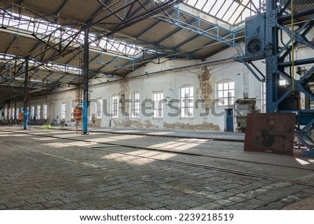 Old factory ruin with technologie