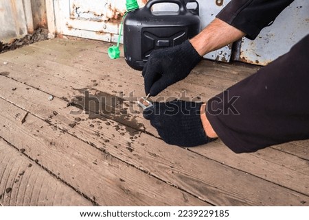 Arson on a building symbol Royalty-Free Stock Photo #2239229185