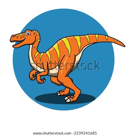 a velociraptor in cartoon style illustration design