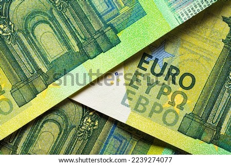 Hundred Euro banknotes. European Union Currency, close-up shot.
