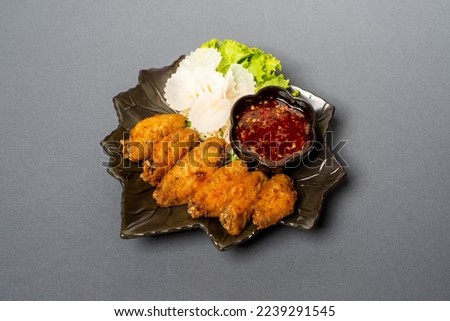Authentic Thai Food on Grey Background