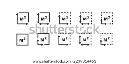 Square meter icon. M2 illustration symbol. Sign acreage vector desing. Royalty-Free Stock Photo #2239314451