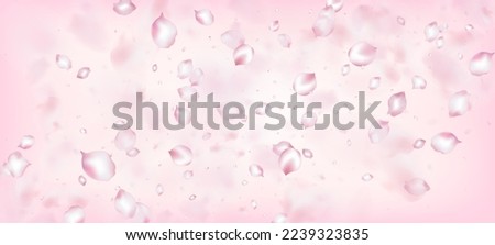 Cherry Sakura Petals Confetti. Elegant Rich VIP Watercolor Pattern. Windy Leaves Confetti Frame. Blooming Cosmetics Ad Beautiful Flower Background. Falling Japanese Rose Sakura Cherry Petals Banner.