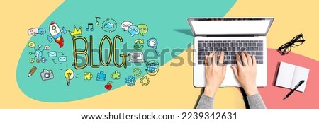 Blog theme with person using a laptop computer