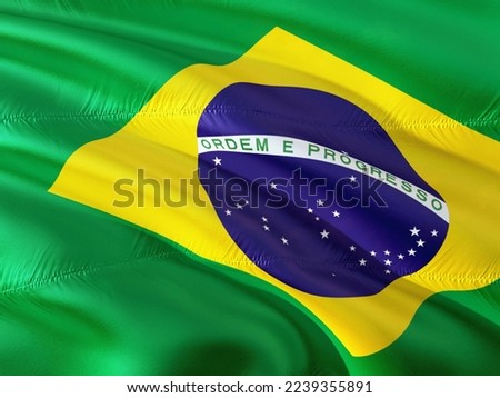 Brazil national flag isolated on white background.
