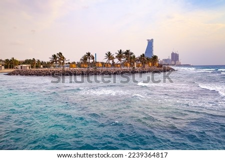 Jeddah beach Saudi Arabia - Red Sea corniche View , Waterfront Royalty-Free Stock Photo #2239364817