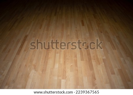 Wooden floor basketball, badminton, futsal, handball, volleyball, football, soccer court. Wooden floor of sports hall on wooden floor indoor, gym court