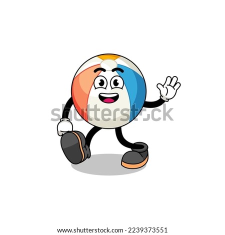 beach ball cartoon walking , character design