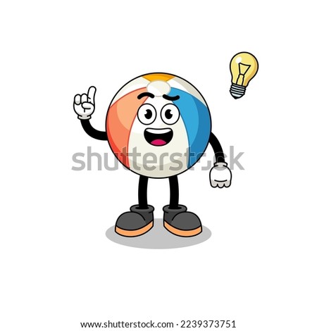 beach ball cartoon with get an idea pose , character design