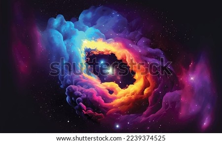 Beautiful cosmic Outer Space background Wallpaper Illustration Royalty-Free Stock Photo #2239374525