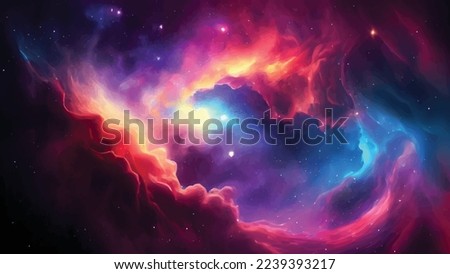 Beautiful cosmic Outer Space background Wallpaper Illustration Royalty-Free Stock Photo #2239393217