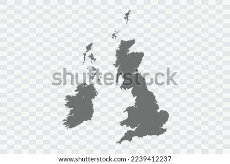 Uk Counties Map grey Color on White no demarcation line Background  Png