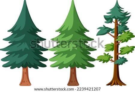 Pine tree in different shapes illustration