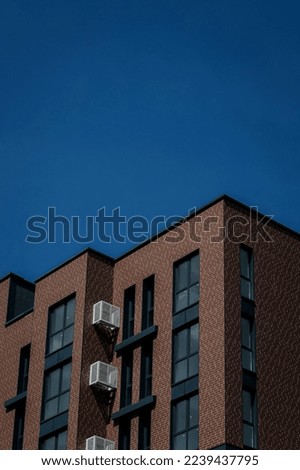 new brick architecture. modern residential building