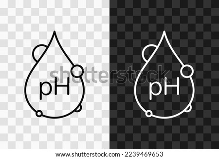 Ph, high quality vector editable line icon. Ph outline icon isolated on dark and light transparent backgrounds for UI design. Royalty-Free Stock Photo #2239469653
