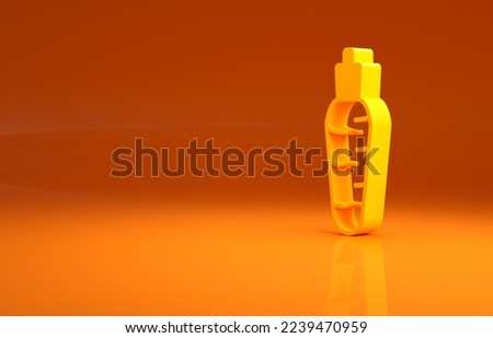 Yellow Carrot icon isolated on orange background. Minimalism concept. 3d illustration 3D render.