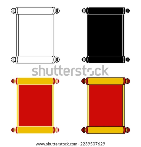 Chinese Scroll in flat style isolated