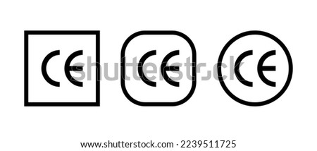 CE marking icon vector isolated on white background