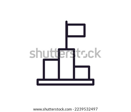 Podium vector line icon. Premium quality logo for web sites, design, online shops, companies, books, advertisements. Black outline pictogram isolated on white background 