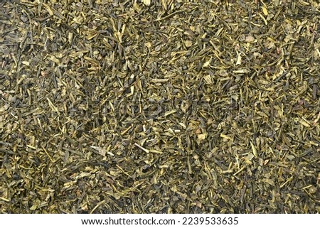 Japanese Sencha tea background. top view, close up tea ingredient stock images. 