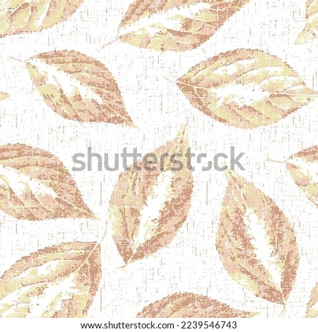 Hand drawn watercolor colorful seamless pattern. Leaves. Natural orange background.Cement Leaf Path Walkway Top View
