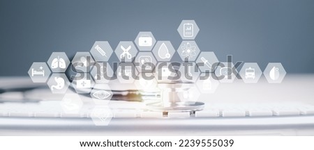 Digital therapy tool concept, doctor working with touch interface, medical network connection icon with modern interface on digital tablet in new ground is official concept. physician	

 Royalty-Free Stock Photo #2239555039