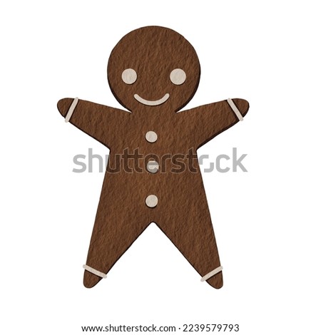 Gingerbread cartoon illustration for decoration on bakery Christmas holiday.