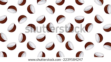 Panoramic pattern coconut on a white background - Vector illustration