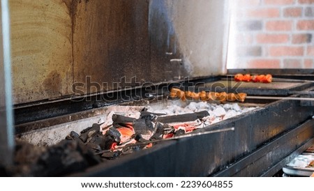 Chicken Skewer Made in Charcoal Barbecue