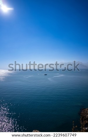 Beautiful blue sea and sailing boat