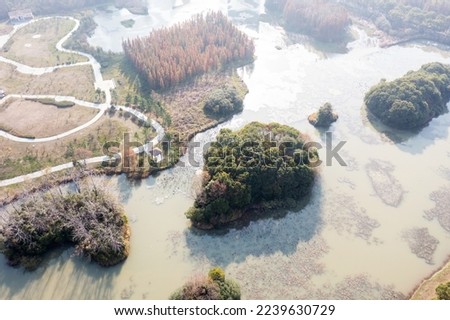 Aerial view, forests and lakes