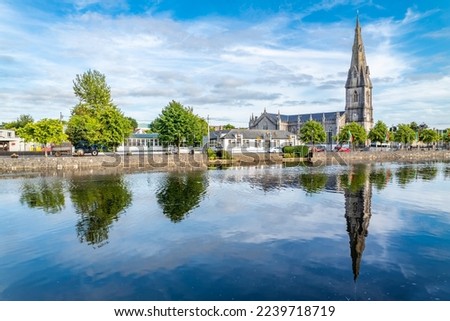 The skyline of Ballina town, County Mayo, Ireland Royalty-Free Stock Photo #2239718719