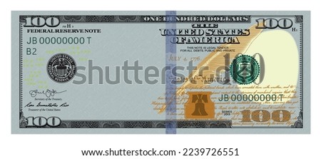 US Dollars 100 seria 2013 - banknote100 -American dollar bill cash money isolated on white background. Royalty-Free Stock Photo #2239726551
