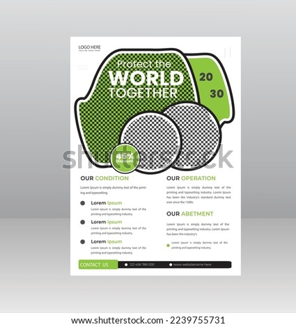 Save the Nature Save the planet flyer template for Environment