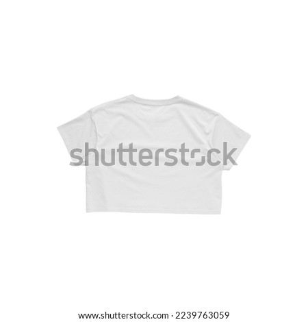 Mokitup Isolated Flat Womens White Crop Top T-Shirt Back Mockup