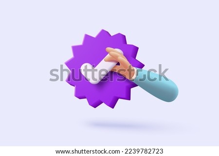 3d check mark icon isolated on 3d background. check list button best choice for correct, success, tick answer, accept, agree on application. decision choose icon vector with 3D rendering illustration Royalty-Free Stock Photo #2239782723