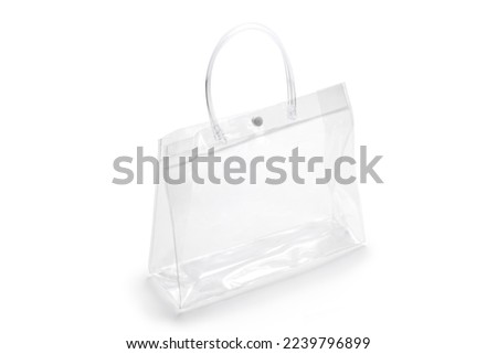 Transparent plastic packing bag isolated on white background. Containers for candy or cosmetics. Royalty-Free Stock Photo #2239796899