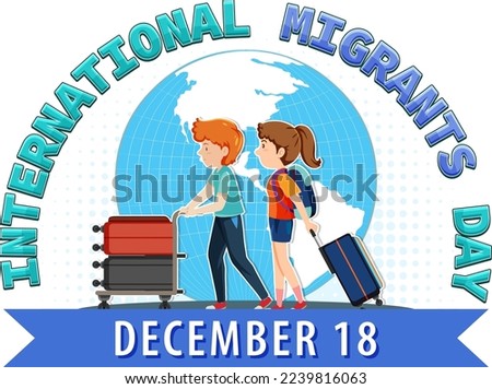 International Migrants Day Banner Design illustration