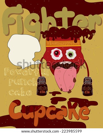 Cartoon monster cupcake